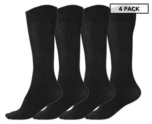 Bonds Men's Size 6-10 Business Socks 4-Pack - Black