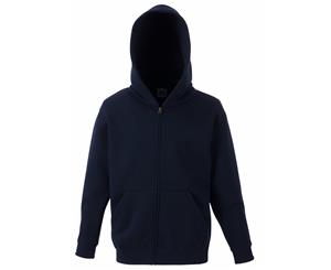 Fruit Of The Loom Childrens/Kids Unisex Hooded Sweatshirt Jacket (Deep Navy) - BC1368