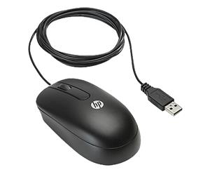 HP USB Optical Scroll Mouse Black 800 DPI Two Button Clickable Wheel QY777AA