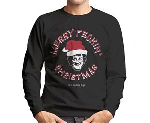 Mrs. Brown's Boys Merry Feckin' Christmas Hat Men's Sweatshirt - Black