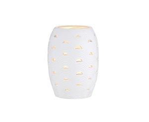 Amalfi Arcadia Ceramic Japanese-Inspired Table Lamp White Wash 18x18x25cm