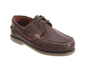 Dek Boys Moccasin Boat Shoes (Brown) - DF675