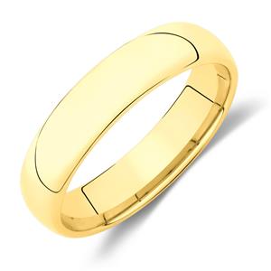High Domed Wedding Band in 10ct Yellow Gold