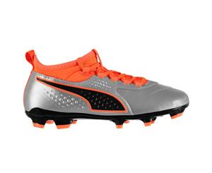 Puma Kids ONE 3 Junior FG Football Boots Shoes Trainers Sneakers - Orange/Black