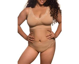 Venus Lace Double Support and Lace High Cut Brief Set - Nude
