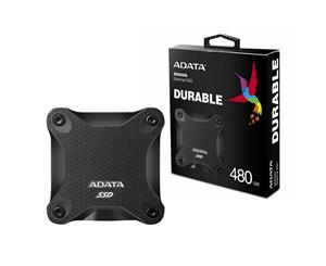 Adata 480GB Ultra-Speed External Solid State Drive Shock Resistance USB3.1 Black - ASD600Q-480GU31-CBK