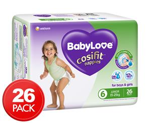 BabyLove Cosifit Junior Size 6 15-25kg Nappies 26pk