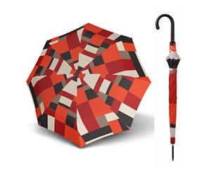 Doppler Fiber Long Automatic Mosaic Umbrella Red