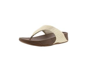 Fitflop Womens Lulu Weave Faux Leather Thong Slide Sandals
