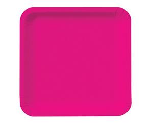 Hot Magenta Square Lunch Plates