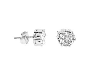 Iced Out Bling Earrings Box - CLUSTER 8mm silver - Silver