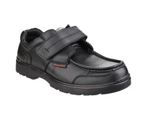 Us Brass Childrens/Boys Kirk Single Touch Fastening Apron Fronted Shoes (Black) - FS4113