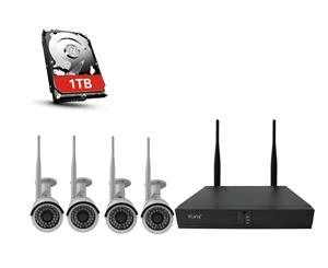 4CH CCTV Wireless Security System 2MP IP WiFi Camera 4x 1080P NVR Outdoor 1TB H265