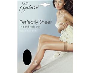 Couture Womens/Ladies Perfectly Sheer Tri Band Hold Ups (1 Pair) (Black) - LW398
