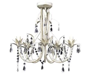 Crystal Pendant Lamp 5 Sockets Elegant Home Ceiling Light Chandelier