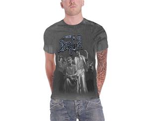 Death T Shirt Spiritual Healing Band Logo Official Mens Vintage Wash - Grey