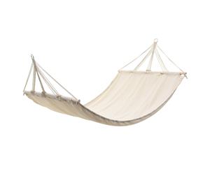 Hammock with Bar 210x150cm Cream Outdoor Camping Swing Sunbed Chair