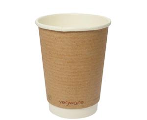 Pack of 500 Vegware Compostable Double Wall Hot Cup 350ml