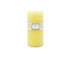 Premium 6.8cm x 14cm Lemon Citrus Essential Oil Scented Candle - Yellow