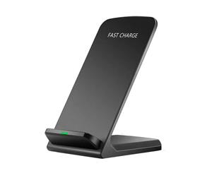 Qi Wireless Fast Charger Charging Stand Dock Pad for Samsung Galaxy S8 / S8+ / Note 8 iPhone X / 8 Plus 8 - BLACK