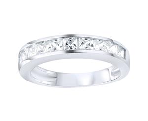 Sterling 925 Silver Pave Ring - Princess Zirconia