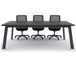 Switch Boardroom Table - Black Frame [2400L x 1200W] - Black