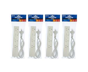 4PK The Brute Power Co 4 Socket 1m Cord/Cable Powerboard 10A Outlet/Strip Switch