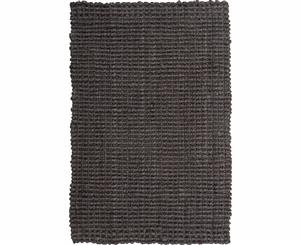 Chunky Weave Jute Rug In Dark Grey Colour With Natural Rubber Backing