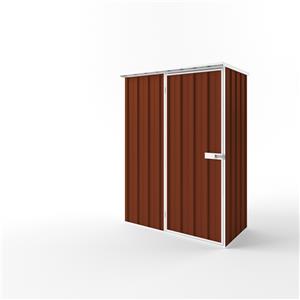 EnduraShed 1.5 x 0.78 x 2.12m Tall Flat Roof Garden Shed - Tuscan Red
