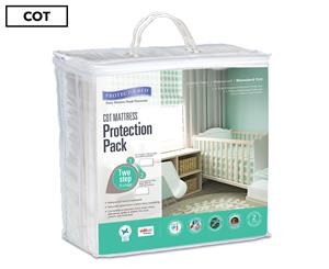 Protect-A-Bed Cot Mattress Protection Pack - Fully Encased and Fitted