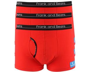 3x - Boxer Briefs Frank and Beans Underwear Mens Cotton S M L XL XXL Trunks - Red