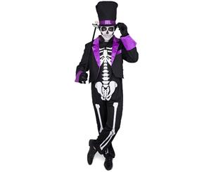 Day Of The Dead Skeleton Purple Suit Adult Costume
