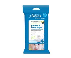 Dr Brown's Natural Pacifier and Bottle Wipes 40 Wipes