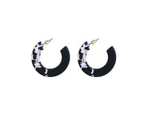 Jewelcity Sunkissed Womens/Ladies Two Part Earrings (Black/White) - JW955