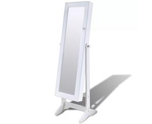 Jewellery Cabinet Free Standing White LED Mirror Storage Box Organiser