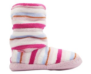 Joules Girls Jnrpadbtg Super Soft Slippersock Slipper Boots - Pink Multi Stripe