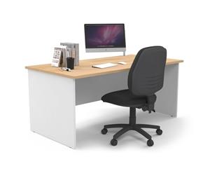 Litewall Panel - Panel Office Desk Office Furniture White Leg [1800L x 800W] - maple none