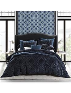PAGODA NAVY QUILT COVER SET KING BED