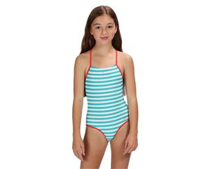 Regatta Great Outdoors Childrens Girls Takisha Swimming Costume (Ceramic Stripe) - RG3194