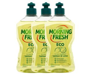 3 x Morning Fresh Eco Lemon Lime Dishwashing Liquid 400mL