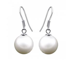 .925 Sterling Silver Lady Pearl Earrings-Silver/Pearl White