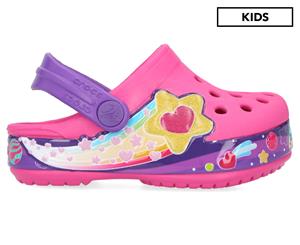 Crocs Girls' Fun Lab Galactic Hearts Clogs - Fuchsia