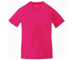 Fruit Of The Loom Childrens Unisex Performance Sportswear T-Shirt (Fuchsia) - BC1350