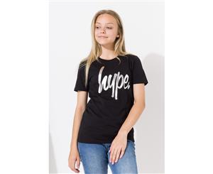 Hype Black Iridescent Script Kids Girls T-Shirt - Multi