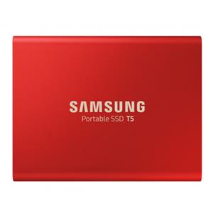 Samsung - MU-PA500R/WW - 500GB Portable SSD T5 - Metallic Red