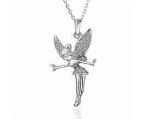 Swarovski Crystal Elements - Little Fairy Girls Necklace - White Gold Plate - Gift Idea