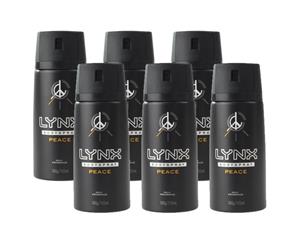 6 x Lynx 100g Body Spray Peace For Him Mens Deodorant (6 Pack)