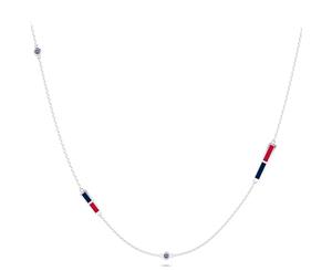 Atlanta Braves Sapphire Chain Necklace For Women In Sterling Silver Design by BIXLER - Sterling Silver