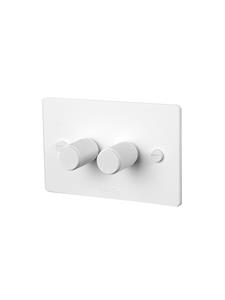 Buster + Punch 2 Gang Dimmer Switch in White