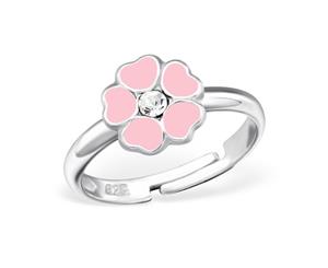 Children's Sterling Silver Pink Flower Ring
